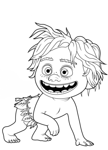 Spot, A Caveboy Coloring Page